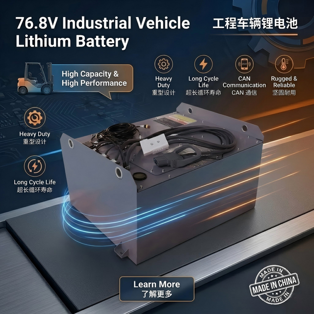 76.8V 80V LiFePO4 forklift lithium battery pack for industrial vehicles